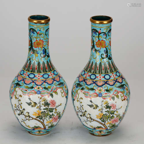 CHINESE CLOISONNE ENAMEL VASES