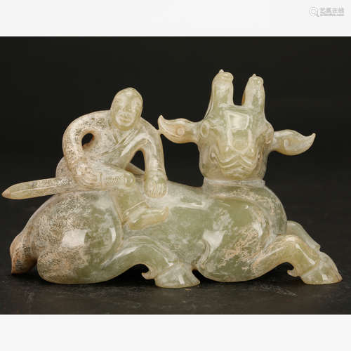 CHINESE ARCHAIC STYLE JADE BEAST