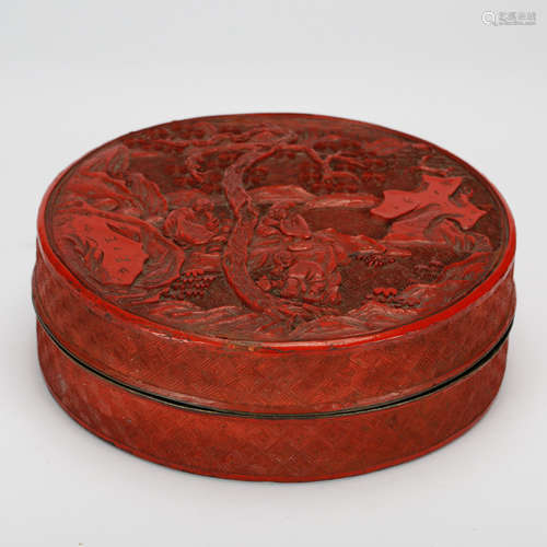 CHINESE CINNABAR LACQUER COVER BOX