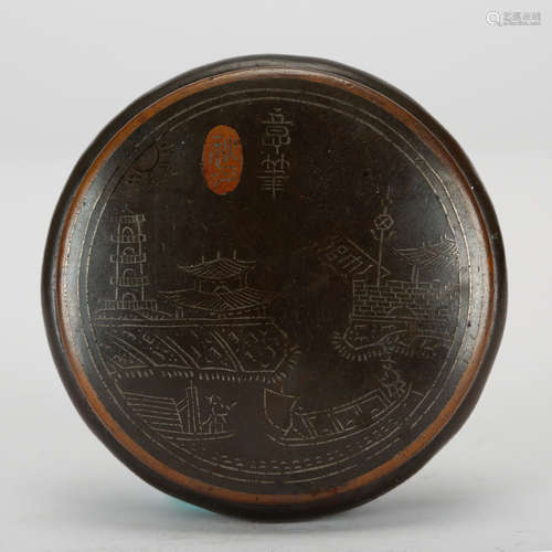 CHINESE BRONZE COVER BOX