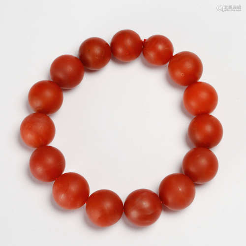 CHINESE RED AGATE BRACELET