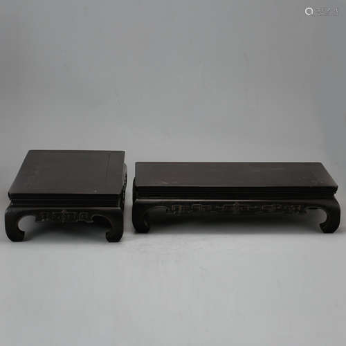 CHINESE ZITAN WOOD STANDS, PAIR