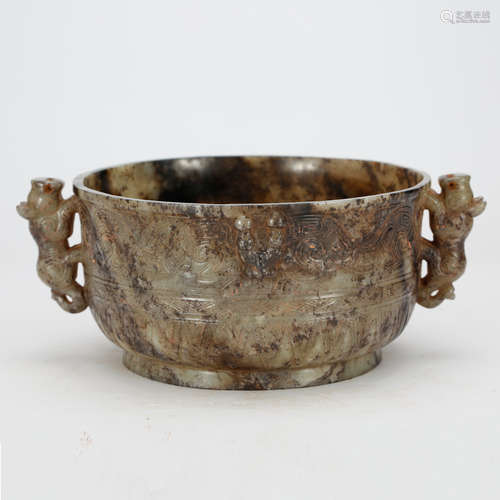 CHINESE ARCHAIC STYLE JADE CENSER