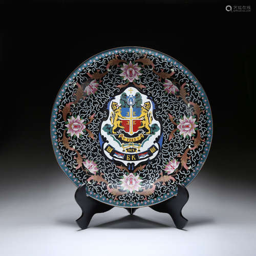 CHINESE CLOISONNE ENAMEL CHARGER