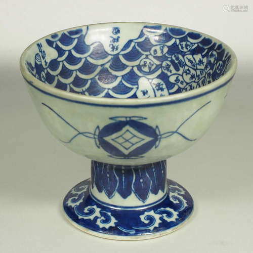 Stembowl with Territorial Map, late Qing Dynasty