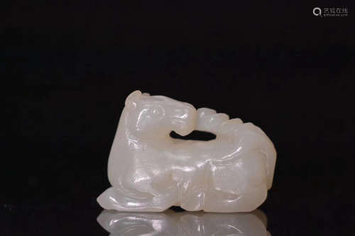 AN OLD HETIAN JADE “GET MONEY RIGHT NOW” CARVING