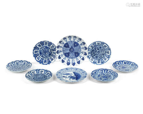 Kangxi A group of blue and white dishes