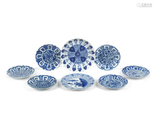 Kangxi A group of blue and white dishes