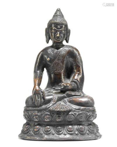 Tibet, probably 16th/17th century A bronze figure of Shakyamuni