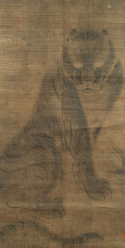 17th/18th century A large Japanese scroll painting, kakemono