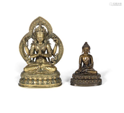 Tibet, 15th/16th century A bronze figure of the Medicine Buddha