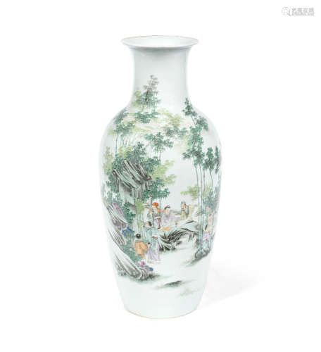 Cyclically dated bingyin year, corresponding to 1926 and of the period An enamelled 'seven sages of the bamboo grove' baluster vase