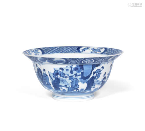Chenghua six-character mark, Kangxi A blue and white 'klapmuts' bowl