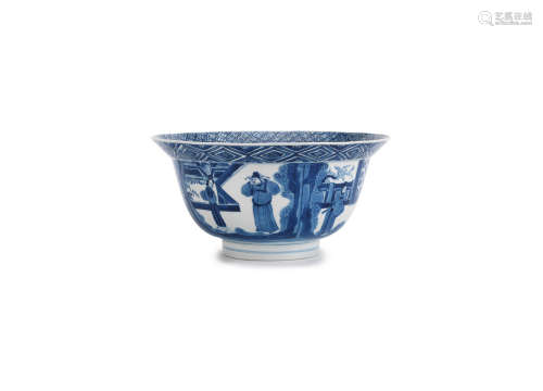 Kangxi six-character mark and of the period  A blue and white 'Klapmuts' bowl