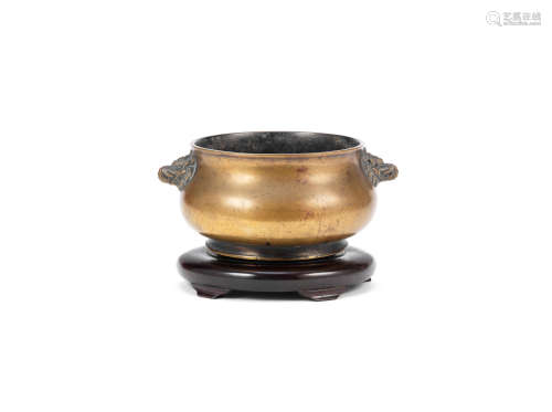 Xuande six-character mark, 17th/18th century A bronze incense burner