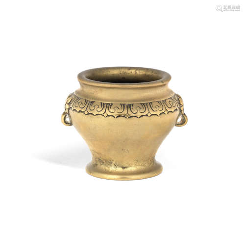 Incised Xuande four-character mark, 17th/18th century A miniature bronze jar