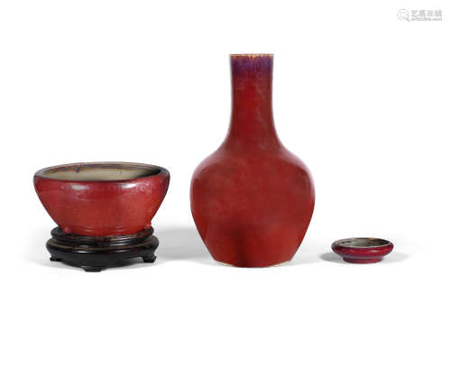 19th century A group of flambé-glazed vessels