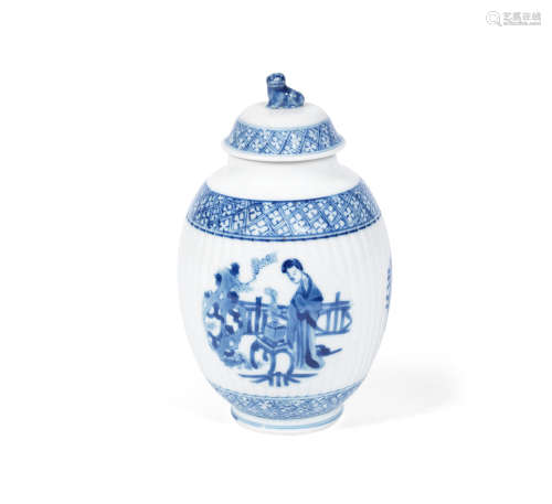 Kangxi A blue and white tea caddy and cover