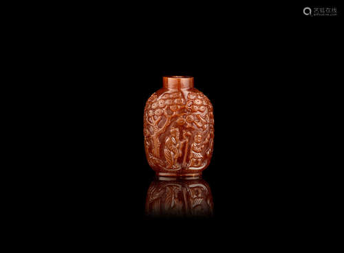 Qing Dynasty An amber snuff bottle