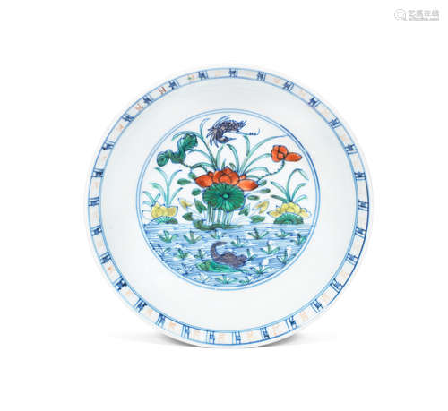 18th century A doucai 'lotus pond' dish