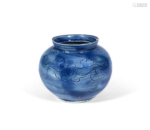 Korea, 19th century A blue-glazed jarlet