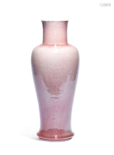 Kangxi A copper red-glazed baluster vase