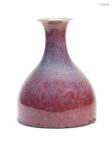19th century An unusual flambé-glazed bottle vase