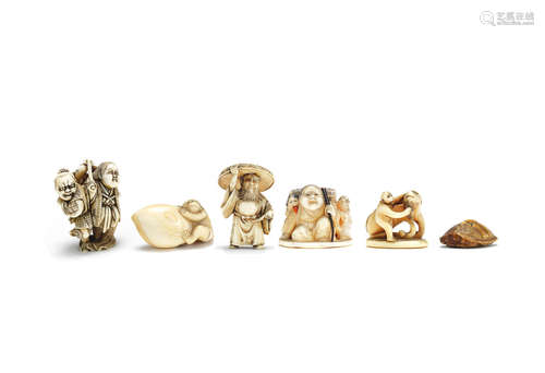 Meiji Period A group of six ivory netsuke