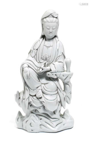 19th/20th century A blanc-de-chine seated figure of Guanyin