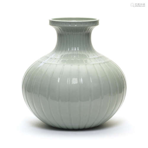 19th/20th century A large celadon-glazed bottle vase