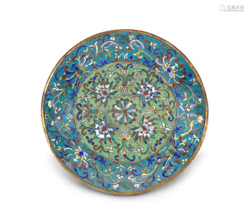 18th/19th century A cloisonné enamel dish