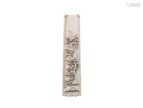 18th century A carved ivory wrist rest