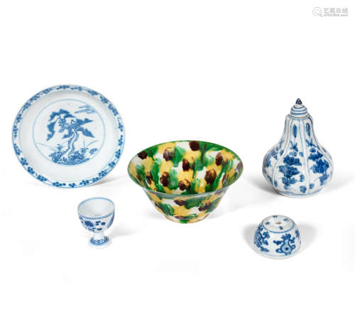Ming Dynasty to 18th century A varied group of porcelain wares