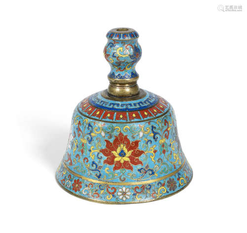 17th/18th century A gilt-bronze cloisonné enamel hookah base