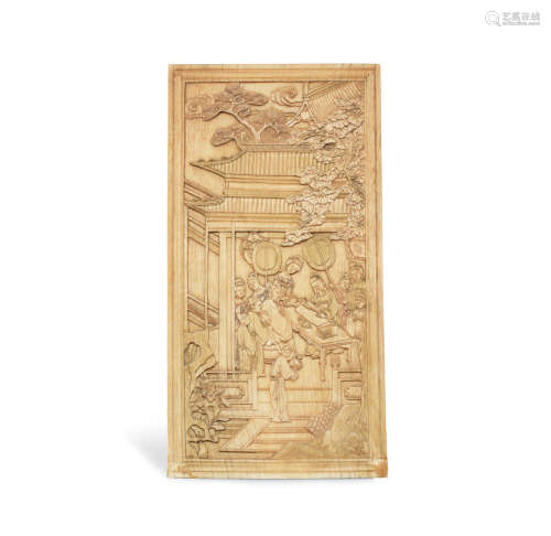 17th/18th century An ivory table screen