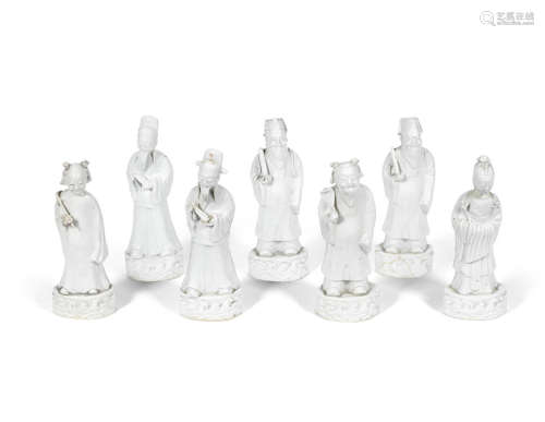 18th century A part-set of white-glazed figures of the Eight Immortals