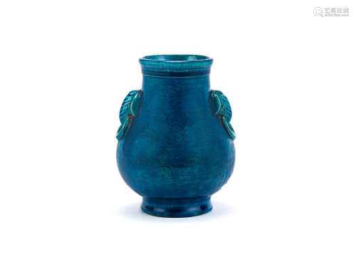 19th century A small turquoise-glazed archaistic vase