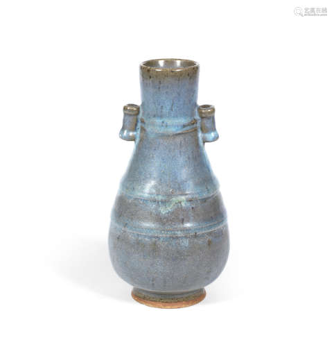Qing Dynasty A Jun type archaistic pear-shaped vase, hu