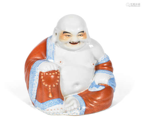Jiangxi Porcelain company seven-character stamped mark, Republic Period  A polychrome-enamelled figure of Budai