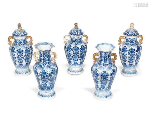 Kangxi A blue and white five-piece garniture