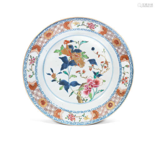 18th century  A Rose-Imari saucer dish