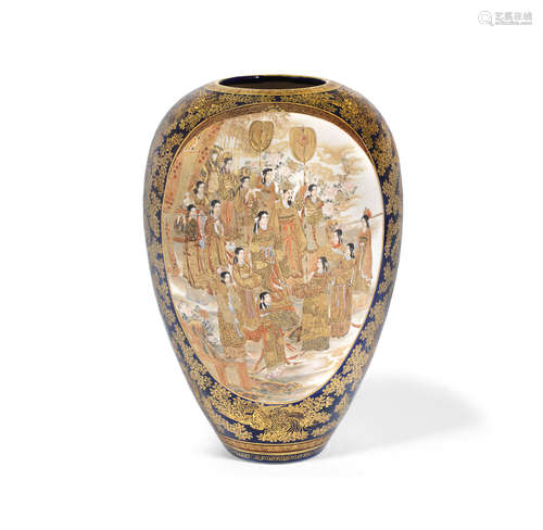 Meiji Period A Satsuma ovoid vase