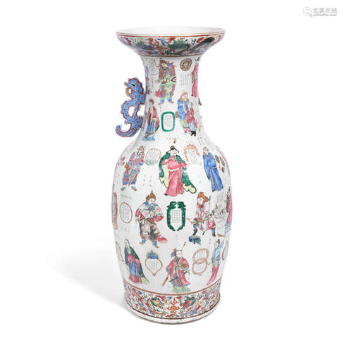 Mid-19th century A large enamelled 'Wushuangpu' baluster vase