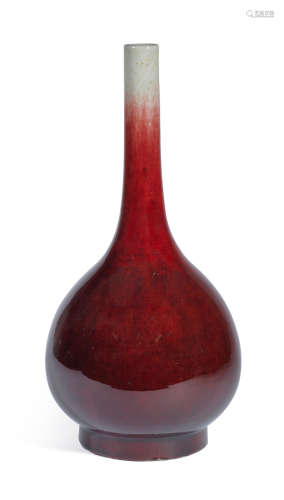 19th century A copper red-glazed bottle vase