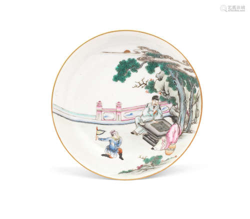 Yanghetang four-character mark, 18th/19th century A small famille rose 'King Anxi of Wei' dish