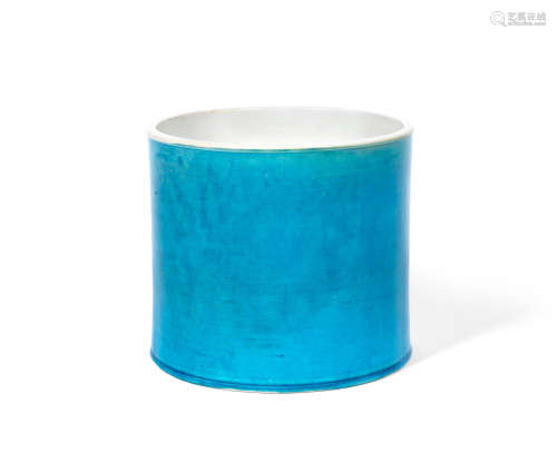 Kangxi A turquoise-glazed brushpot