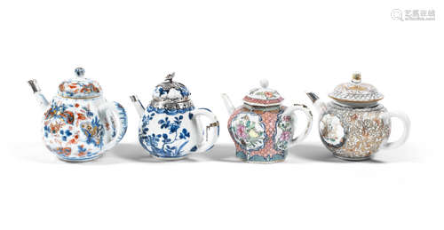 Kangxi to Qianlong A varied group of porcelain teapots and covers