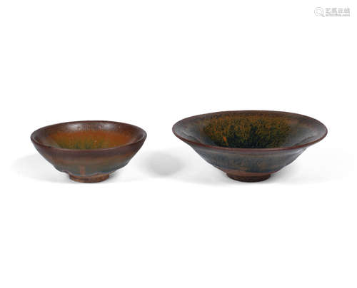 Song Dynasty Two Jianyao 'Hare's Fur' teabowls