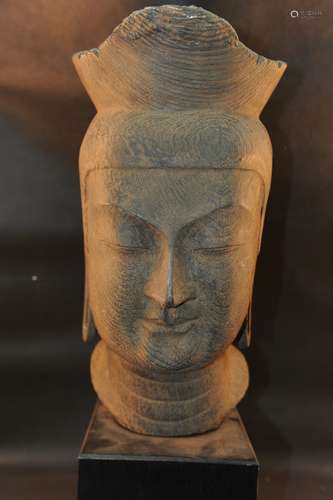 A Chinese Carved Wood Buddha