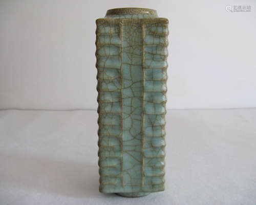 A GUAN YAO CELADON CONG VASE